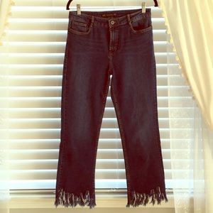Zara frayed hem ankle jeans